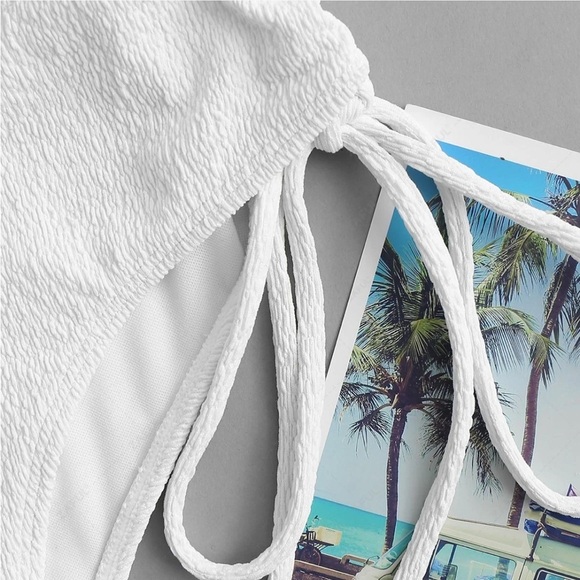 🆕 ZAFUL Textured Lace Up Cinched Cutout One-piece Swimsuit size small - Picture 7 of 9